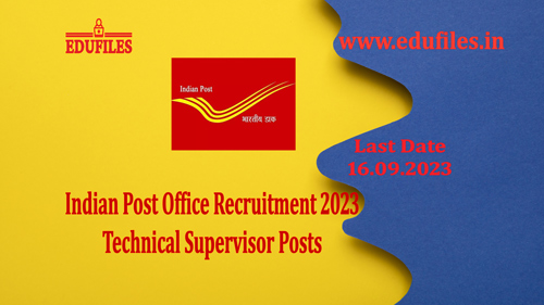 Indian Post Office Recruitment 2023  Technical Supervisor Posts