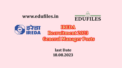 IREDA Recruitment 2023 General Manager Posts