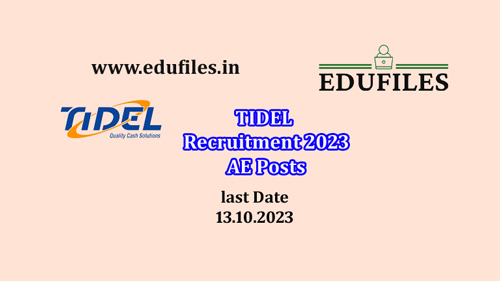 TIDEL Recruitment 2023  AE Posts