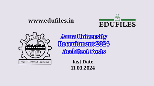Anna University Recruitment 2024 Architect Posts