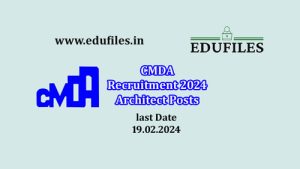 CMDA Recruitment 2024 Architect Posts