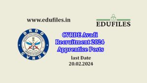 CVRDE Avadi Recruitment 2024 Apprentice Posts