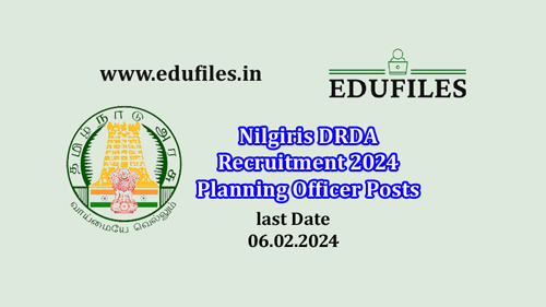Nilgiris DRDA Recruitment 2024 Planning Officer Posts