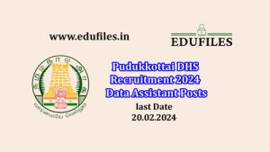 Pudukkottai DHS Recruitment 2024 Data Assistant Posts