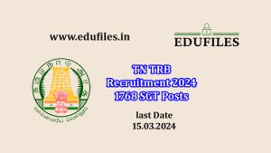 TN TRB Recruitment 2024 1768 SGT Posts