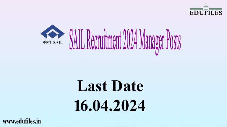 SAIL Recruitment 2024 – Manager Posts