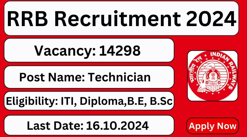 RRB Recruitment 2024 – 14,298 Technician Posts