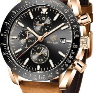 BENYAR Men's Luxury Chronograph Watch – Business, Casual | Quartz Movement with Date Display | Stylish Wristwatch | Gift for Men